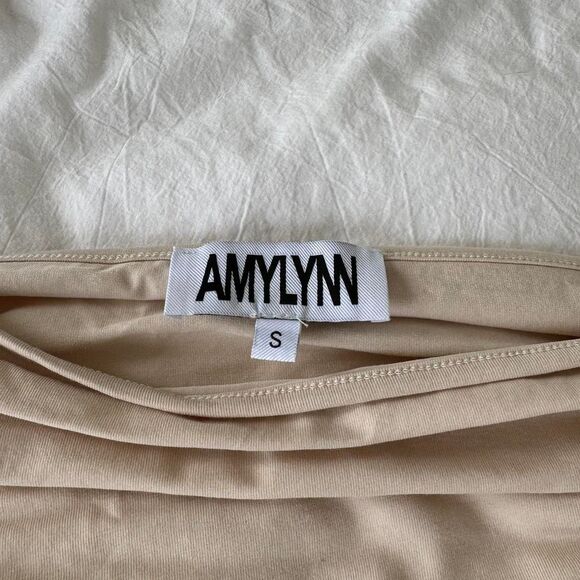 Amy Lynn Nude Puffball Midi Dress | S - Picture 3 of 3